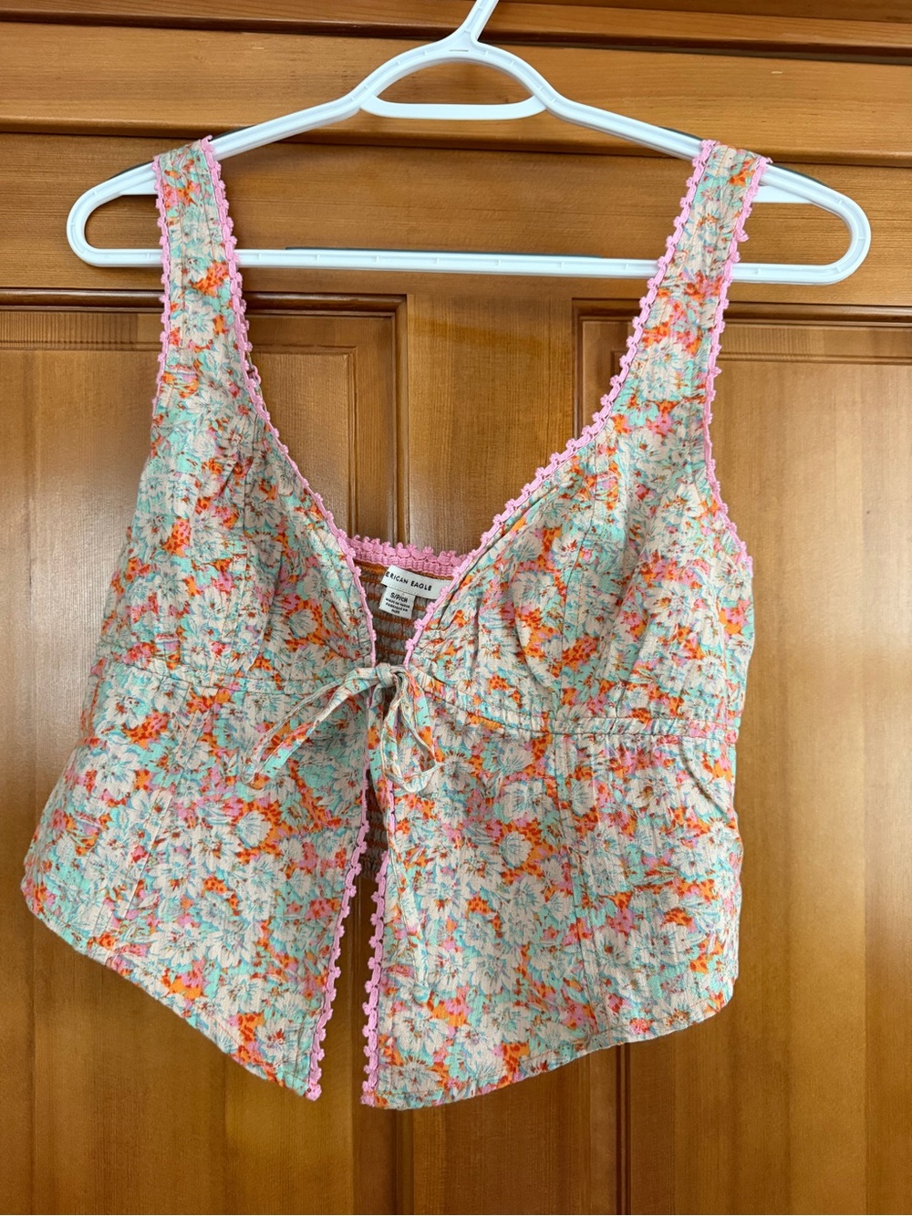 AE cropped floral tank